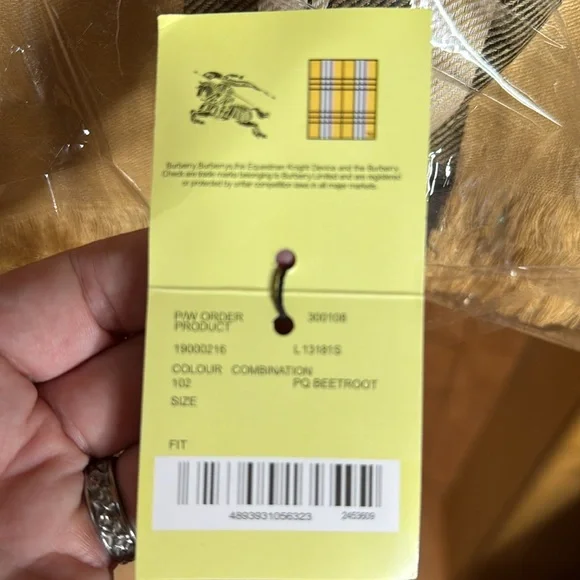 NWT Burberry Check Cashmere Scarf Tan Beetroot Classic Plaid